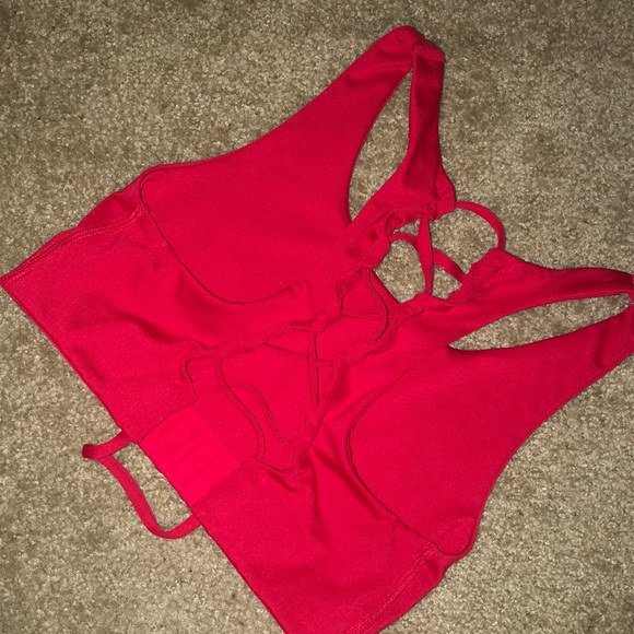 DONATED! PINK tied up back sports bra - Picture 4 of 10